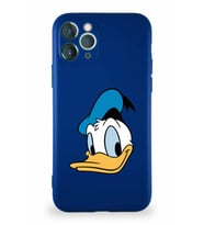 Apple iPhone 11 Pro Soft Premier Kapak Donald Duck-B Tasarımlı Silikon Kılıf - Lacivert (Şeffaf)