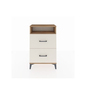 Arges Komodin Tek Raflı 2 Çekmeceli 60x30x96 Çam-Aytaşı