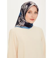 Armine Nostalji Serisi Sura İpek Eşarp 9253DS-01 (A.INDIGO)
