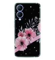 Vivo Y17S Kılıf Resimli Desenli Baskılı Silikon Flowers Dots 1423