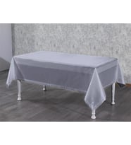 Finezza Kristal Monoray Kumaş Açık Gri Masa Örtüsü  Dikdörtgen 140x200 cm - 762
