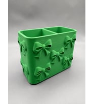 Northcity 3D Baskı Fiyonk Desenli Bölmeli Kalemlik - Masaüstü Organizer - Yeşil