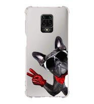 PrintiFy Xiaomi Redmi Note 9 Pro Uyumlu Köpek 2 Baskılı Şeffaf Köşe Korumalı Antişok Kılıf