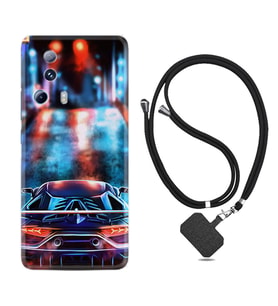 Xiaomi Mi 13 Lite Kılıf Silikon Boyun Askılı İpli Desenli Silikon Neon Cars 1724