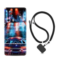 Xiaomi Mi 13 Lite Kılıf Silikon Boyun Askılı İpli Desenli Silikon Neon Cars 1724
