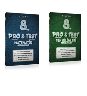 BİLFEN PRO&TEST 8. Sınıf Matematik ve Fen Bilimleri Soru Bankası (2 Kitap)