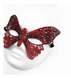 Kırmızı Dantel Masquerade Maskesi 7 No