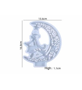 EPOKSİ REÇİNE SİLİKON KALIP İTHAL HİLAL FİGÜR KAPI SÜSÜ OBJE TAŞ TOZU SİLİKON KALIP HB6021-0097 (Beyaz)