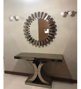 Dresuar 12598 GÜNEŞ Sanel Klasik Model Ters Hilal Komple Cam ayna kaplama el yapı