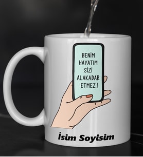 Komik - Esprili Kupaa Bardakk BENİM HAYATIM Tasarımlı Komik Kupaa Bardakk