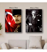 ayyıldız bayrak mustafa kemal tablo resim kanvas 2 adet 50x70