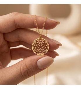 Kişiye Özel Venüs Çiçeği Model Kolye 925K Gümüş (Gold)