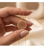 Kişiye Özel Venüs Çiçeği Model Kolye 925K Gümüş (Gold)
