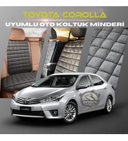 Toyota Corolla Antrasit Renk Tay Tüyü Cepli & Terletmez Sırtlı Oto Koltuk Minder Seti - Koltuk Koruma Kılıfı (ÖN & ARKA TAM SET)