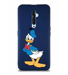 Oppo Reno 2Z Soft Premier Kapak Donald Duck-D Tasarımlı Silikon Kılıf - Lacivert (Şeffaf)