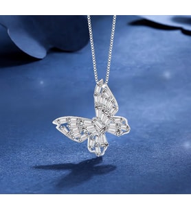 Monemel Swarovski Taşlı Işıltılı Kelebek Kolye Yeni Yıl Hediyesi - Yılbaşı Hediyesi