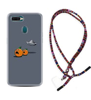 Oppo A5S A15 A16 A54 A55 A73 A74 Kılıf Boyun Asklı Rasta Silikon Orange Escape 1374