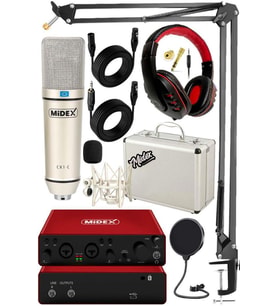 Midex Superior Pack-3 Stüdyo Kayıt Ekipmanları GLX-800 Ses Kartı CX1 Stüdyo Mikrofon