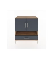 Hyperion Şifonyer 3 Raflı Tek Çekmeceli 2 Kapaklı 88x44x96 Çam-Antrasit