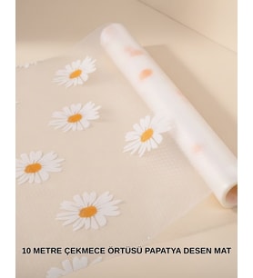 10 Metre Papatya Desenli Kolay Temizlenebilir Çekmece Matı