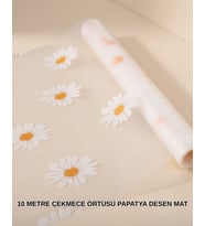 10 Metre Papatya Desenli Kolay Temizlenebilir Çekmece Matı