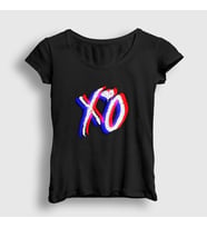 Presmono Kadın Siyah Glitch Xo The Weeknd T-Shirt 158629tt