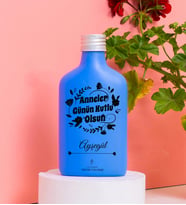 Anneler Günü Kişiye Özel 200ML Mavi Renkli Cam Şişe Freshleaf Limon Kolonyası