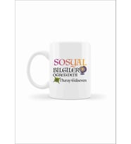 Kişiye Özel Öğretmenler Günü Hediyelik Seramik Kupa Sosyal Bilgiler Öğretmeni