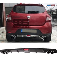 Dacia Sandero Difüzör Arka Tampon Eki 4 Egzoz Çıkışlı Siyah