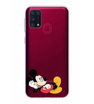 Samsung Galaxy M31 Kapak Mickey Mouse Tasarımlı Şeffaf Silikon Kılıf