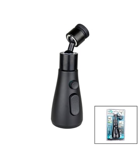 360 DERECE DÖNEBİLEN- 3 MOD SİYAH YAĞMUR PÜSKÜRTME BORULU KUBAR MUSLUK UCU KTX-3289 (5680)