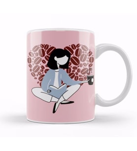 Funny Coffee DrinKs Art Lover Gift Quote   Vintage Retro Rainbow Style Kupa Bardak Porselen