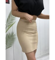 Kadın Dar Mini Etek (Bej)