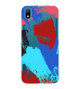 Huawei y5 2019 Uyumlu Kapak Brush Stroke Tasarımlı Şeffaf Silikon Kılıf