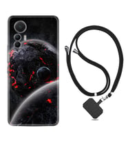 Xiaomi 12 Lite Kılıf Resimli Boyun Askılı İpli Desenli Silikon Series Dark World 1867