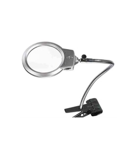Mandallı Ayarlanabilir Başlıklı Led Işıklı Büyüteç 130 mm