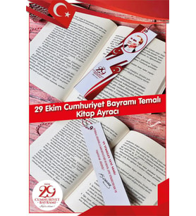 29 Ekim Cumhuriyet Bayramı Pvc Kaplamalı Su Geçirmez Kitap Ayracı (5 Li Set)-T591