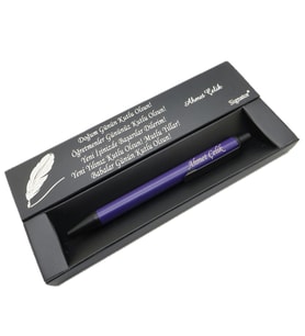 Signator® C427 Siyah Mor Tükenmez Kalem  İsme Özel Kalem  Hediyelik Kalem (Karışık)