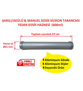 Sosis Silikon Tabancası Yedek Sosis Haznesi - Uzun 600ml