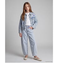 LCW Kids Mavi Barrel Fit Kız Çocuk Jean Pantolon