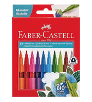 FABER CASTELL COMFORT KEÇELİ KALEM BIO PLASTİK GÖVDELİ FIRÇA UÇ 12 RENK