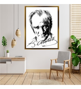 ÇERÇEVELİ ATATÜRK TABLO S80