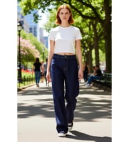 Kadın Geniş Paça Culotte Jean Pantolon Fonksiyonel Dayanıklı Kaliteli Konforlu Estetik Şık