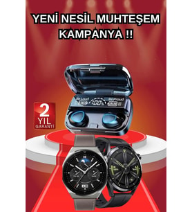 İkili Set Akıllı Saat Ve Bluetooth Kulaklık Kablosuz Uzun Pil Ömrü Spor Modları