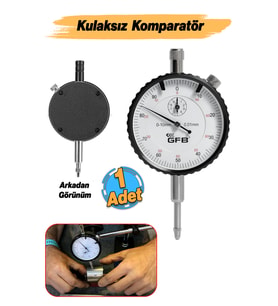 Mekanik Analog İbreli Kulaksız Komparatör Saati 0.1 mm-10 mm