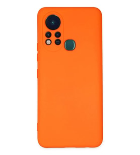 Newface İnfinix Hot 11s Kılıf Nano içi Kadife Silikon - Turuncu