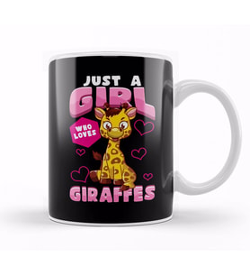 Cute & Funny Just A Girl Who Loves Giraffes Pun Tasse Kupa Bardak Porselen