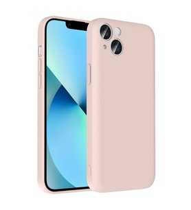 Apple iPhone 13 Uyumlu Kılıf Kamera Korumalı Kartlık Hazneli Zore Vitra Kapak (Pembe)