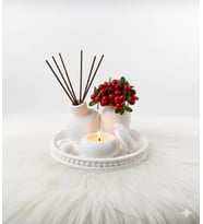 BY Fİİ HOME MODERN DEKORATİF MUMLU KOKULU SET BOYANABİLİR VERNİKLİ BEYAZ (Parlak Beyaz)
