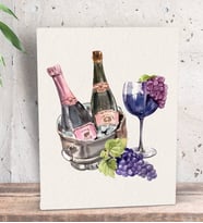 BK Gift Şarap Tasarımlı Dekoratif Mini Kanvas Tablo 15x20cm-7